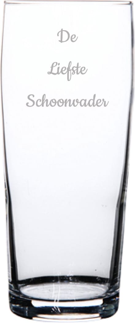 Gegraveerde bierfluitje 19cl De Liefste Schoonvader