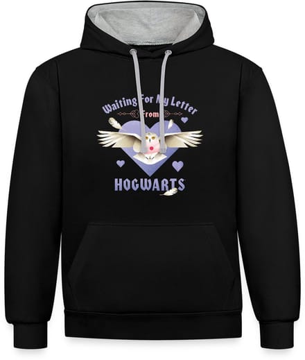 Harry Potter Waiting For My Letter From Hogwarts Contrast Hoodie