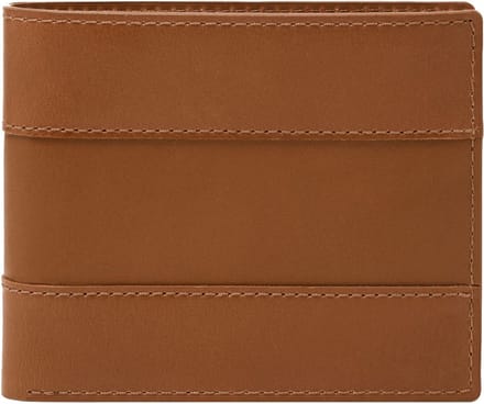 FOSSIL Leren Kaarthoes Everett Bifold Card Case Saddle Lichtbruin