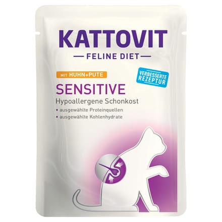 24x85g Sensitive Kip/Kalkoen Kattovit Kattenvoer Maaltijdzakjes