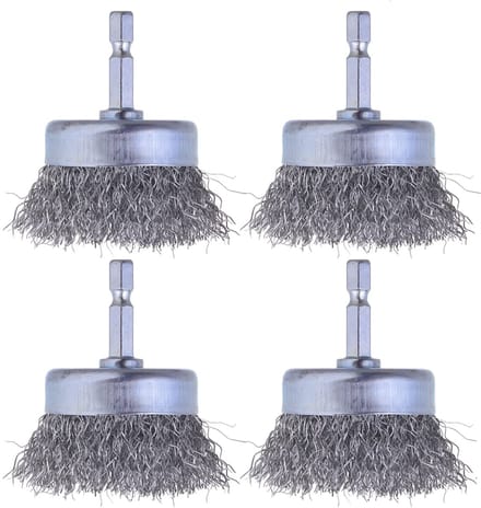 Draad cup borstel set 4 stuks met 1/4 inch schacht voor boor