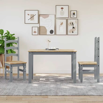 vidaXL - Eettafel - Panama - 112x60x75 - cm - massief - grenenhout - grijs