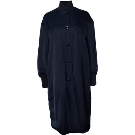Jil Sander, blauwe lange bomber sportjas