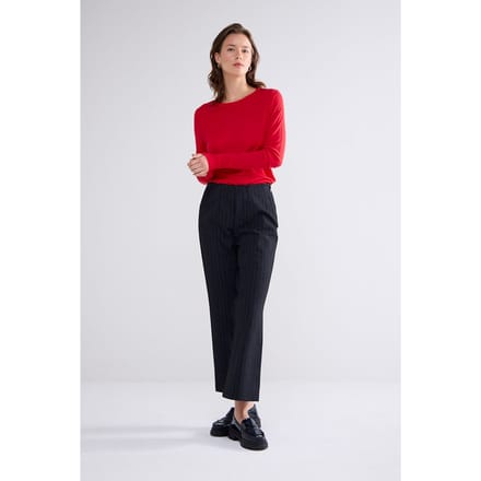 Summum Woman Round Neck Top Lyocell Wool Basics True Red Größe: M | Longsleeves Outlet | Damen | Rot
