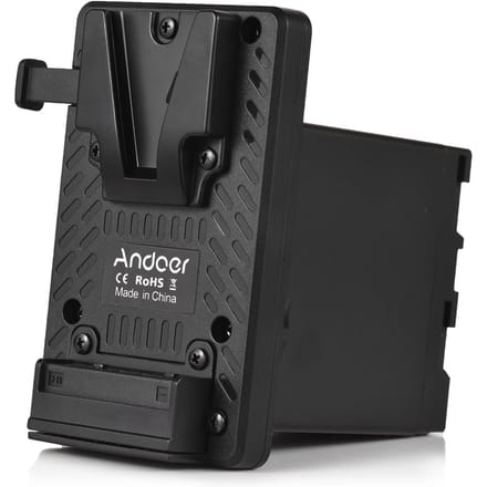 Andoer V-Lock V-mount batterijplaat op BP-U dummy-batterijadapter Ingebouwde batterijdecodeerchip zwart
