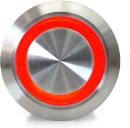 OTRONICÂ® Drukknop | aan-uit self lock | 12-24 V LED Rood | RVS | 16mm