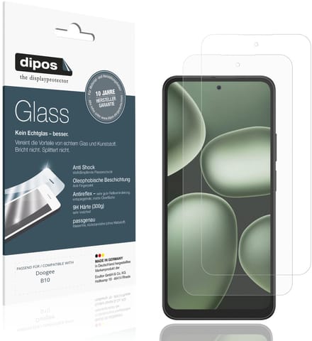 dipos – 2x Matte Pantserfolie geschikt voor Doogee B10 | 9H Screenprotector