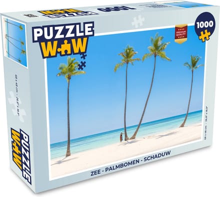 Puzzel Zee - Palmbomen - Schaduw - Legpuzzel - Puzzel 1000 stukjes volwassenen
