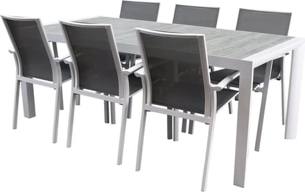 New Valley New Delhi dining tuinset 220x100x74,5 cm 7 delig wit