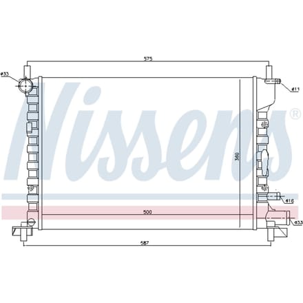 Radiator, motorkoeling NISSENS 62053