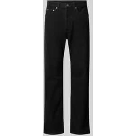 Straight fit jeans met labeldetail
