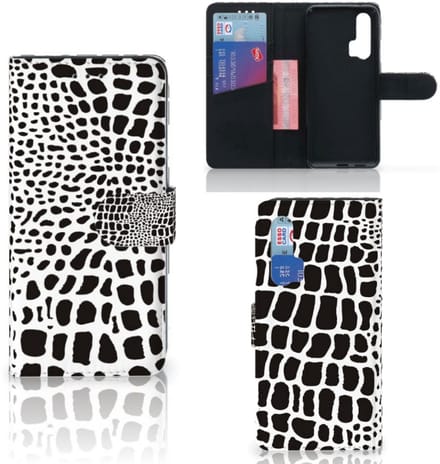 Book Case voor Honor 20 Pro Telefoonhoesje met Pasjes Slangenprint