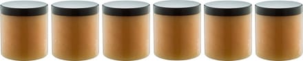 Bodyscrub-Gel Honey - 400 gram - Pot met zwarte deksel - set van 6 stuks - Hydraterende Lichaamsscrub