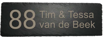Gepersonaliseerd naamplaatje- naambordjes- leisteen- eigenontwerp afmeting: 30 x 10 cm