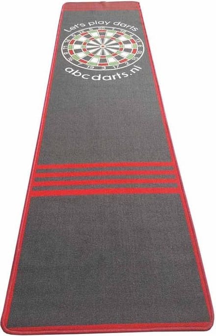 ABC Darts - Dartmat Antracite Rood - XL - 300 x 80 cm