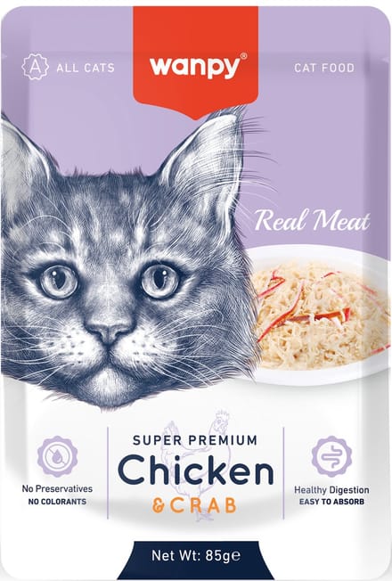 Wanpy - Fillet in Jelly - Kip & Krab - Super Premium - Kattenvoer - Natvoer