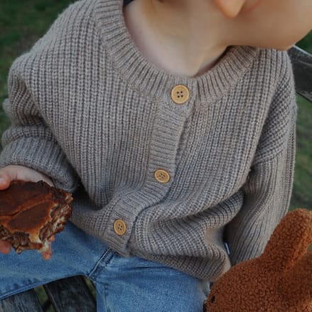 Gebreid Wollen Baby Vestje - Merinowol - Cobble 50