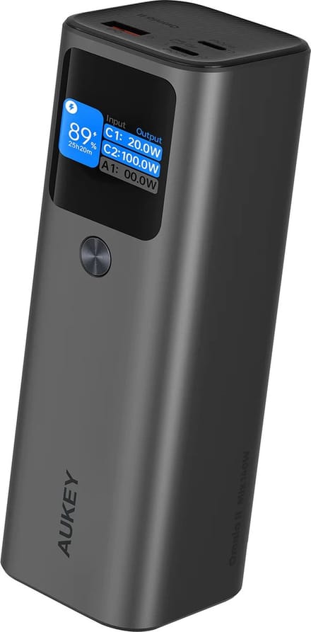 Aukey - PB-Y45 - Powerbank - 140 W FastCharge - Geschikt voor Tablet, Laptop, Smartwatch, Smartphone, E-reader-PD3.0 - 27,600 mAh-USB-C & USB-A