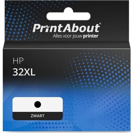 PrintAbout Inktcartridge 32XL (1VU24AE) Zwart geschikt voor HP