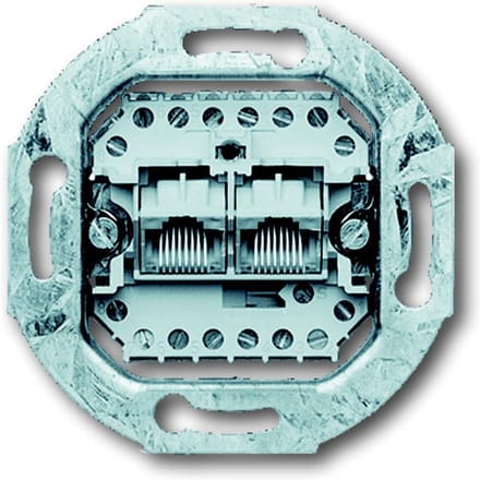 ABB Dubbele RJ45 Gegevenssocket Cat3 - 2CKA000230A0243