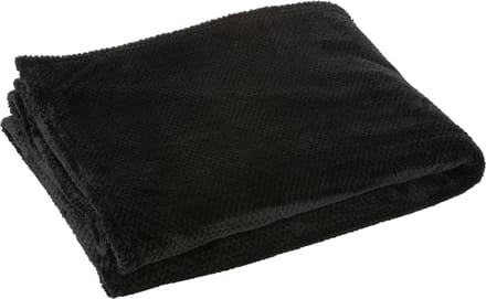 J-Line deken Snuggle - polyester - zwart