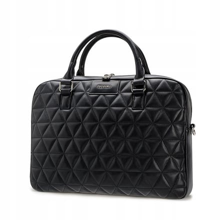 Puccini Dames Laptoptas 15'' Gekleed Zwart PU Leder