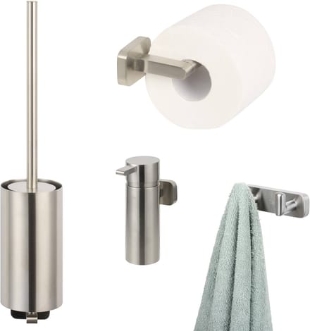 Ben Mykanto toiletset 4-delig geborsteld nikkel