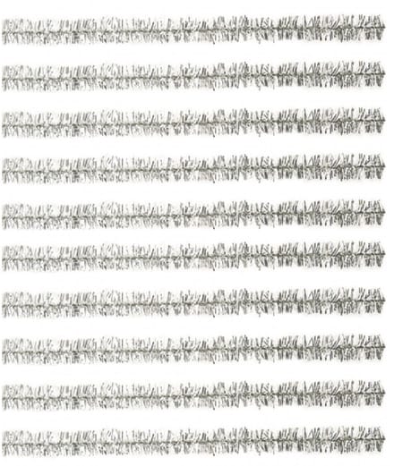Rayher Chenille draad - zilver met glitters - 30x stuks - 50 cm - Hobby pijpenragers