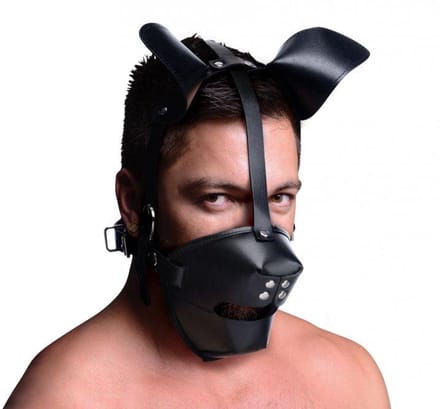 Puppy Play Masker Met Ballgag - Zwart