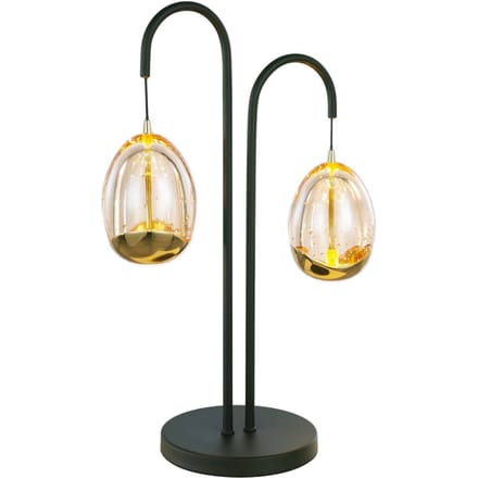 HighLight Golden Egg tafellamp zwart/oranje 45 cm 2-lamps metaal/glas