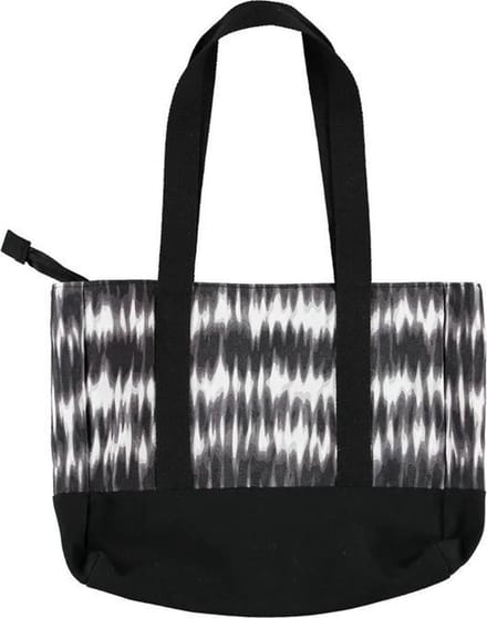 Sarlini Strandtas met tie-dye print zwart/wit