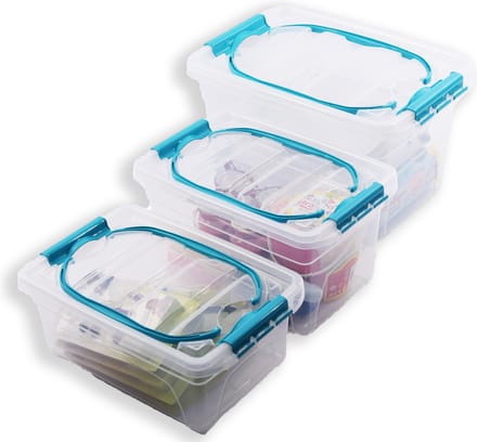 Set van 3 Opbergbox transparant | 5L, 7L & 13L | Duurzaam |