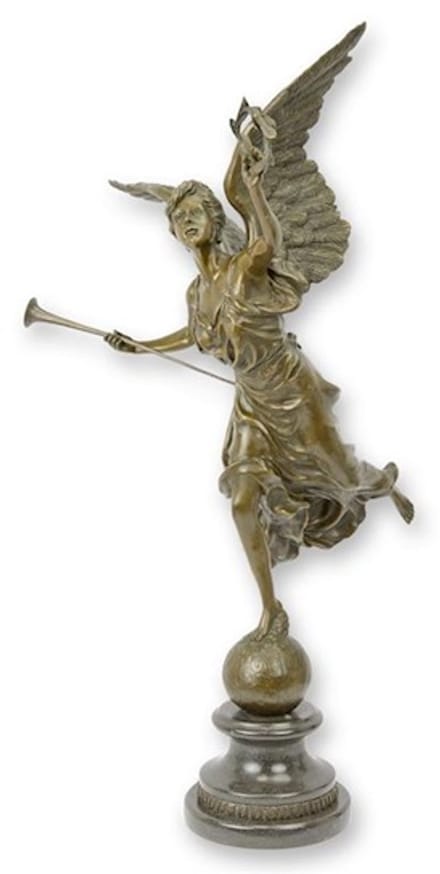 Niké van Samothrake - Bronzen Beeld - Godin van de overwinning - Kunst Sculptuur - Brons Decoratie - 39x39x66