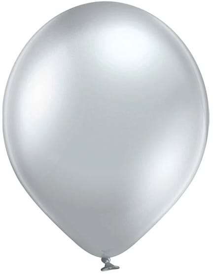 Ballonnen - Luxe - Glanzend zilver - Metallic - 30cm - 100st.