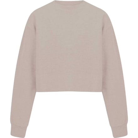 Miso Dames-sweatshirt met ruime pasvorm en korte mouwen (Zand)
