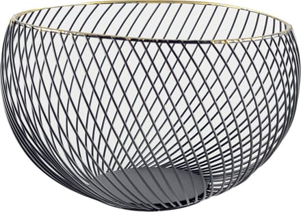 Aulica - Draadmand - Zwart - Goud - 22,5x22,5x14,5 cm