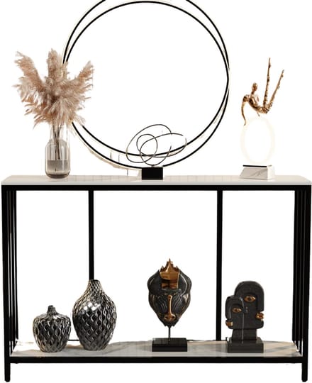 Consoletafel Milano - 2-laags - Haltafel - Wandtafel - Sidetable - 120cm - Marmer look