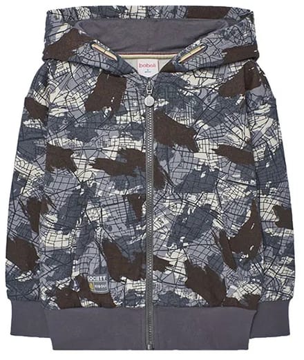 Boboli Fleece Printed Jas Grijs 10 Years Jongen