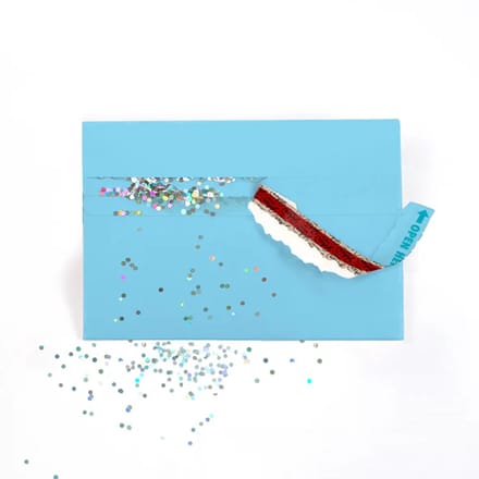 Joker Greeting Glitter Envelop kleur BLUE - Prank - Grappig - Single Pack