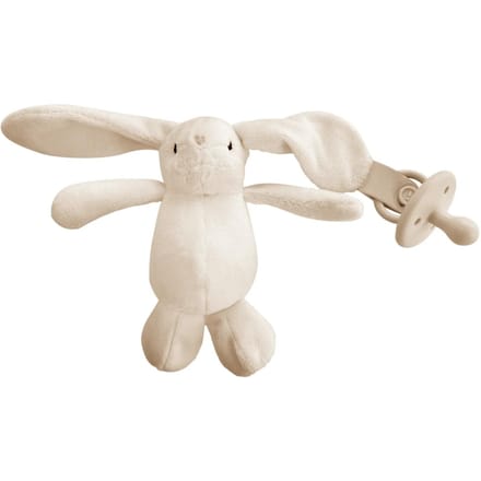 Beige Pluche Konijn Speelgoed voor Baby's met Siliconen Speen 15cm