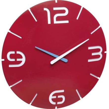 TFA Dostmann 60.3047.05 Wandklok Kwarts 35 cm x 35 cm x 35 mm x 35 mm Rood