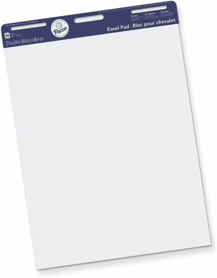 Groot Easel Pad 27x34 Inch - 50 Witte Perforatede Vellen - Ideaal voor Presentaties, Onderwijs & Kantoor