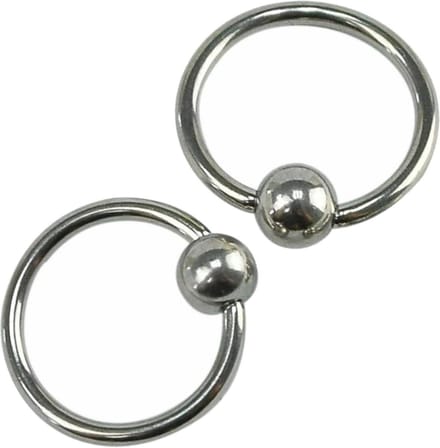 Fako Bijoux® - Ball Closure Piercing - Ring - 8mm - Zilverkleurig - 2 Stuks