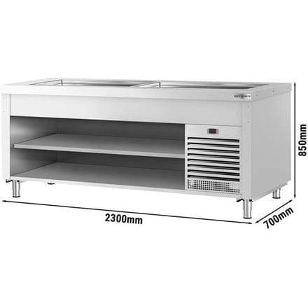 GGM Gastro Buffet gekoeld KOPENHAGEN - 2310mm - met gekoelde plaat zilver