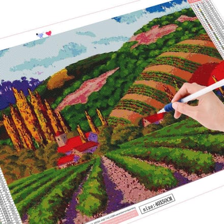 5d diamant broderie point de croix paysage diamant peinture champ diamant 20X30CM black