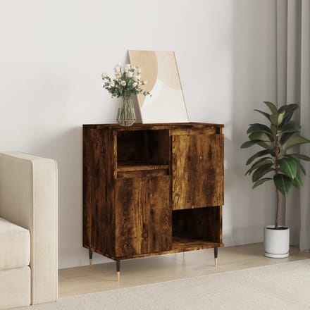 vidaXL - Dressoir - 60x35x70 - cm - bewerkt - hout - gerookt - eikenkleurig