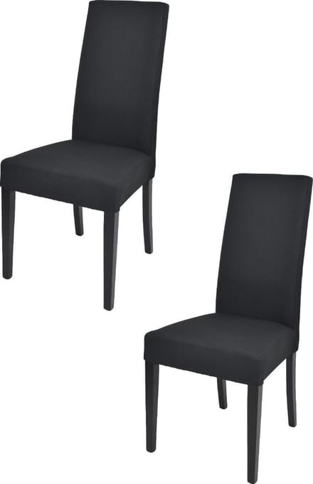 Tommychairs Chiara - Eetkamerstoelen - Set van 2 - Zwart - Stof & Hout