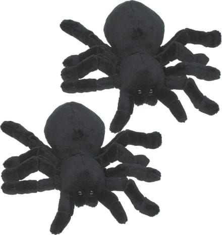 Pluche Tarantula spin - Set van 2x stuks - 20 cm - knuffeldieren - 8 poten - speelgoed - voor kinderen