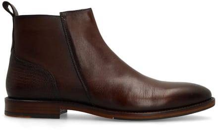 Manfield - Heren - Bruine leren Chelsea boots - Maat 41