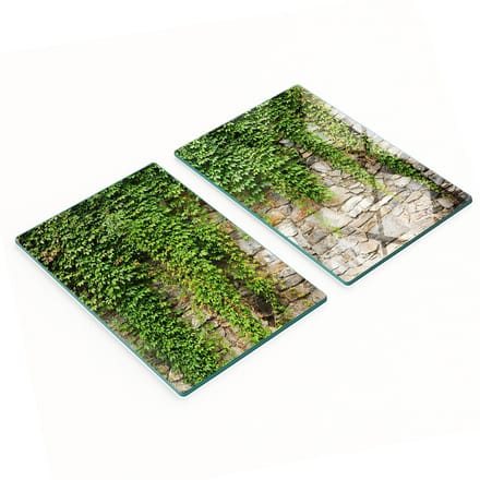 Glazen snijplanken met groene klimopmotief, 2x40x52 cm